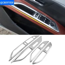 Car Styling For Peugeot 4008 2017 Car Door Horn Frame Sticker Inner Door Handle Box Sequins Windows Lift Switch Panel Cover