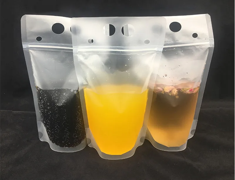 450ml Zip Lock Drink Clear Plastic Packaging Bag Plastic Drink Packaging Bag Beverage Resealable