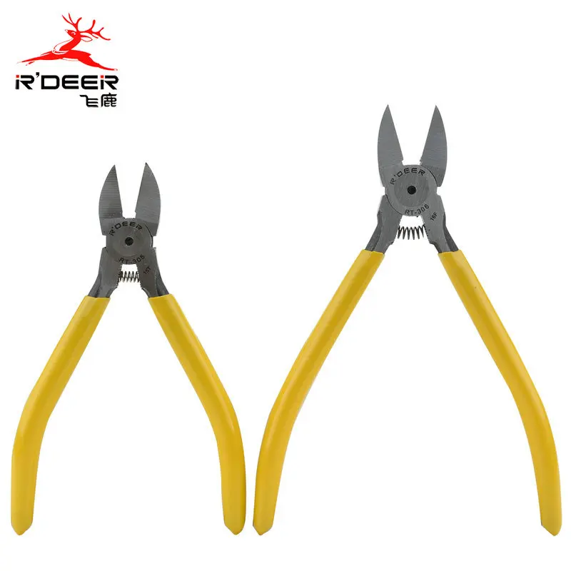 R'DEER TOOL yellow handle 5" 6" plastic cutting plier #55 high carbon