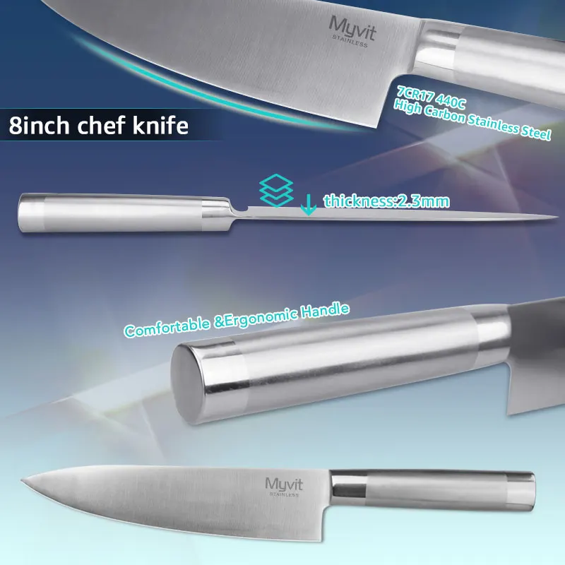 Кухонный нож шеф-повара для нарезки хлеба Santoku, нож для очистки овощей, ножи из нержавеющей стали, 8, 7, 5, 3,5 дюймов, Высокоуглеродистый 5Cr15, инструмент для приготовления пищи