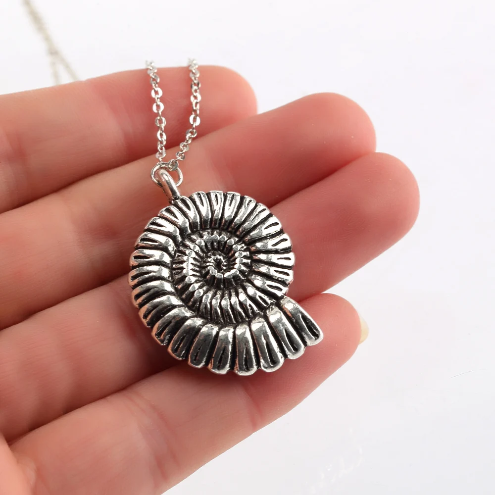 Ожерелье с кулоном в виде улитки под старину серебро 45 см|chain necklace|fashion necklacenecklace