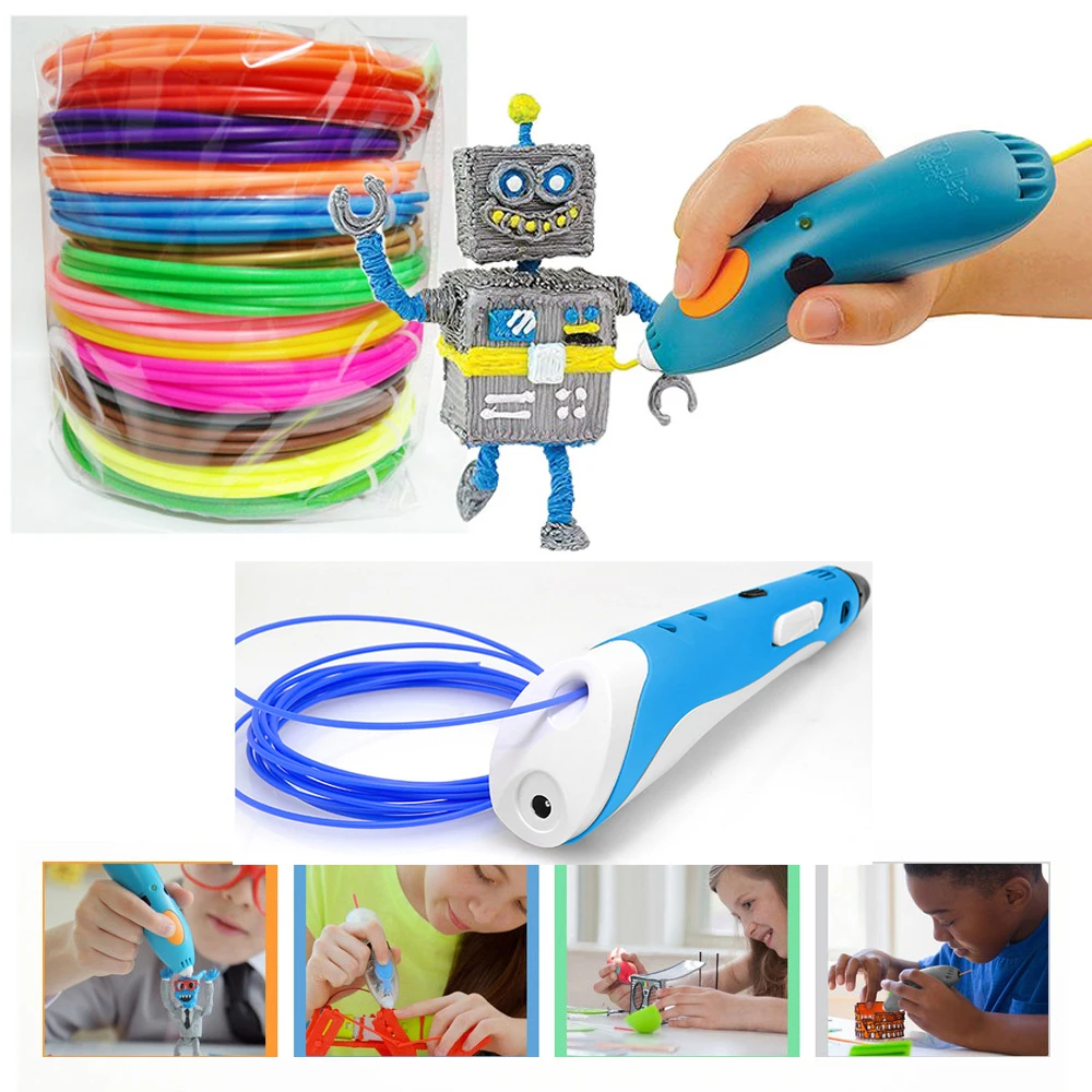 10 м 1 75 мм ABS 3D принтер Ручка для рисования нити Scrawl материалы|3d printer pen drawing|abs 3d3d pens
