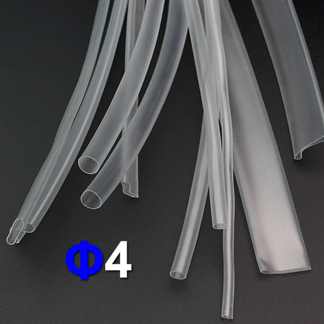 1meter/lot 4MM 21 Clear Heat Shrink Tube Transparent Tubing Shrinkable