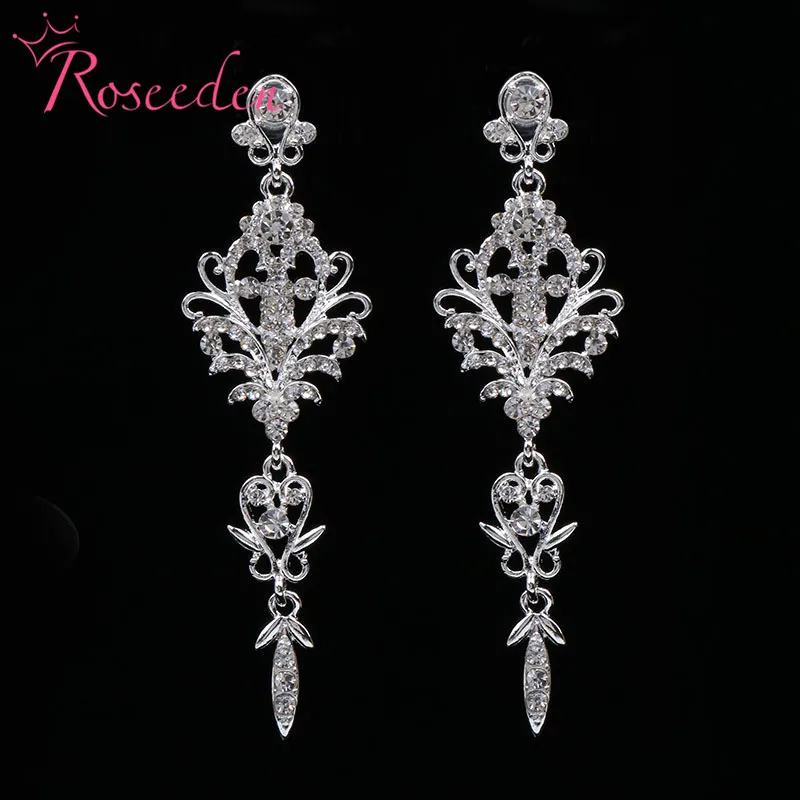 Fashion Bride Wedding Earrings Inlay Shinning Rhinestone Drop Fashion Bride Wedding Earrings Inlay