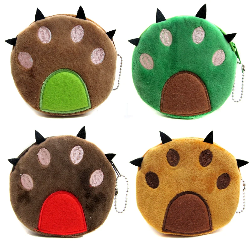 

Hot Sale Bear Paw Zipper Coin Purses Children Cartoon Wallets Women Mini Storage Bags Female Coin Pocket