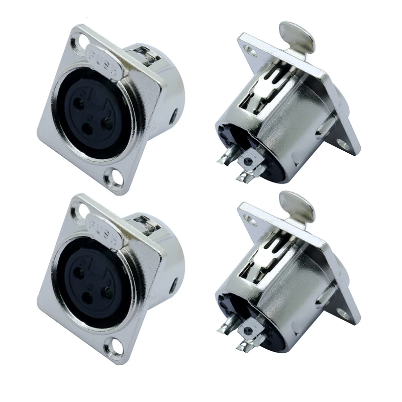 10pcs High quality XLR connector Nickel Plated 3pin Female jack panel mount audio speaker plug | Обустройство дома