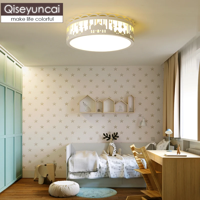 

Qiseyuncai Children's room cartoon fairytale castle ceiling lamp creative minimalist bedroom boy girl room lighting