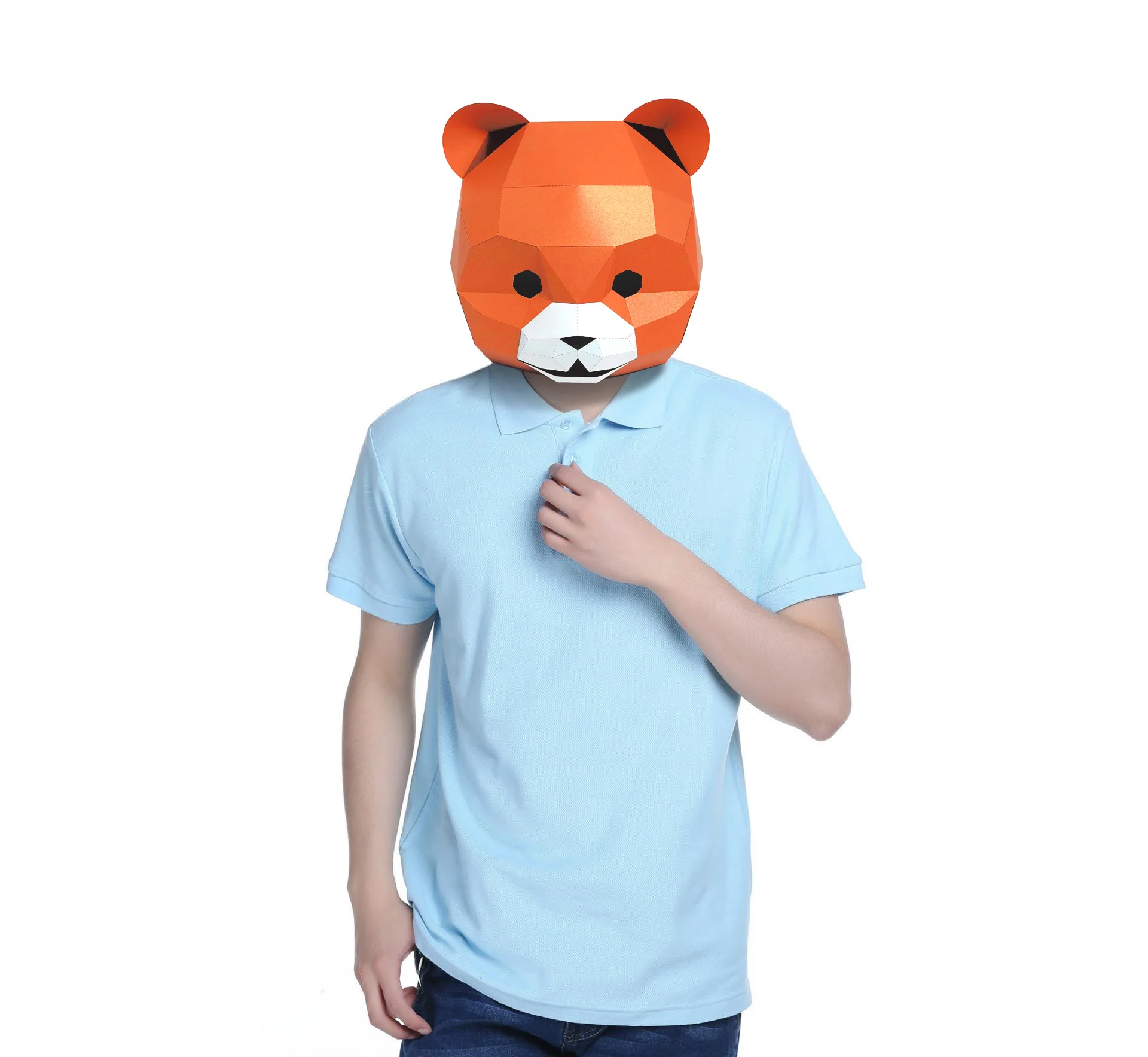 

3D Paper Mask Fashion Pomeranian Dog Puppy Animal Costume Cosplay DIY Paper Craft Model Mask Christmas Halloween Prom Party Gift