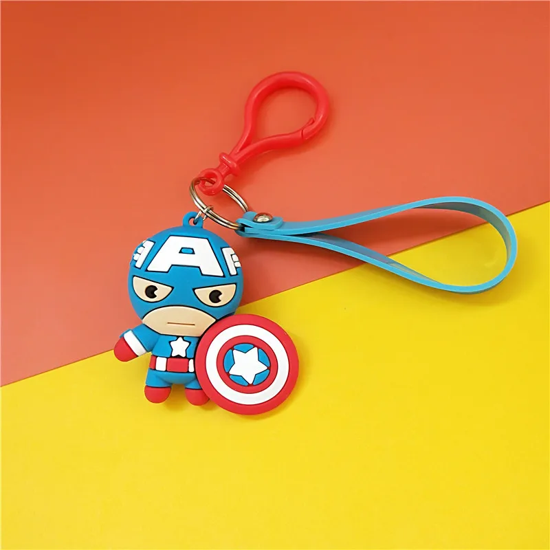 3D мультфильм фигурка ПВХ Marvel Мстители брелок милый супергерой Бэтмен Человек