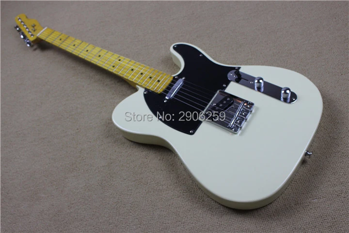 Горячая Распродажа tele guitar электрическая гитара кремового белого цвета черного