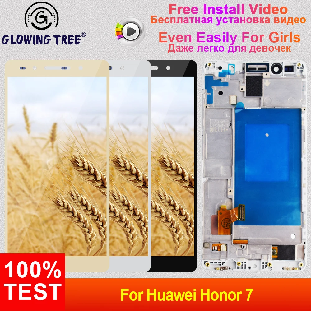 

LCD For Huawei Honor 7 PLK-TL01H PLK-L01 PLK-UL00 PLK-AL10 Touch Screen Digitizer Sensor LCD Display Panel Assembly with Frame