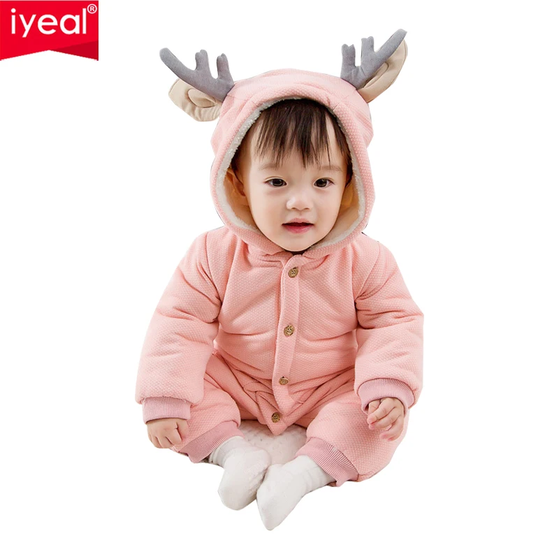 

IYEAL Newborn Infant Baby Girl Boy Clothes Cute Hooded Deer Romper Jumpsuit Playsuit Autumn Winter Warm Children Baby Outwear