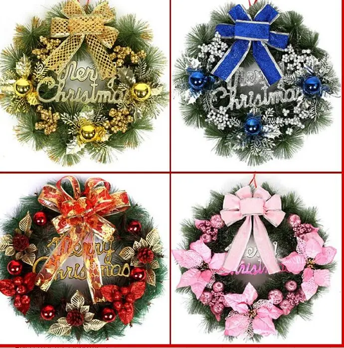 2017 30CM deluxe Merry Christmas pine needles Wreaths XMAS Garlands