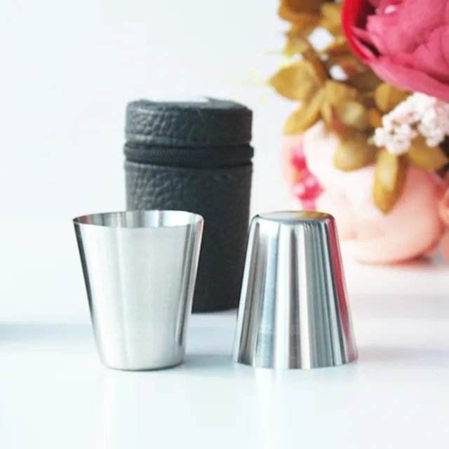 4pcs/set Polished Mini 30ml Stainless Steel Wine Drinking Shot Glasses Barware Cup High Quality