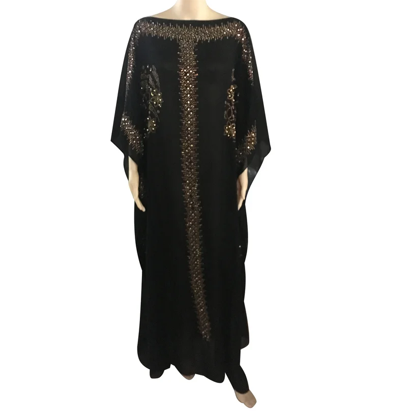 

new women summer black big dress plus size solid vestidos maxi long fashion loose cloak sleeve gown