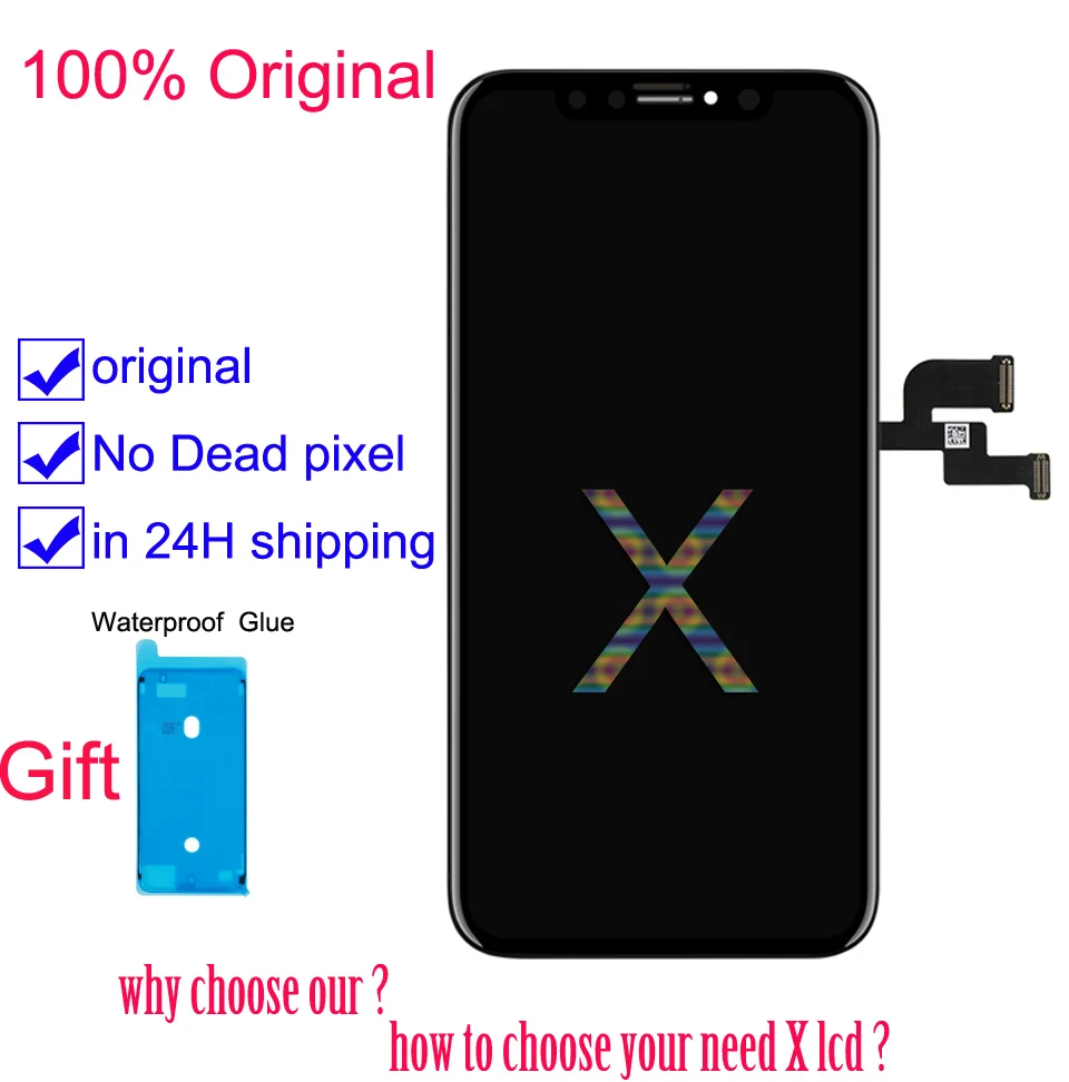 

100% Original lcd For iPhone X 8X LCD display Pantalla With 3D Force Touch Screen Digitizer Full Assembly parts TianMa OLED lcd
