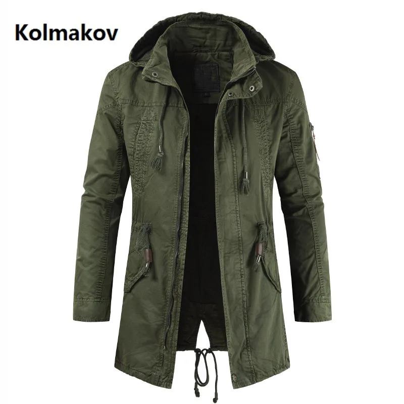 2019 lente Mannen Klassieke jassen mannen Zakelijke Jas hoge kwaliteit katoen toevallige trenchcoat mannen, mannen mode Hooded Windbreaker