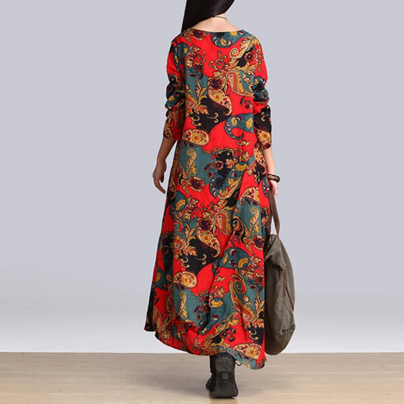 Новинка 2019 модное женское весеннее платье винтажное Свободное длинное с