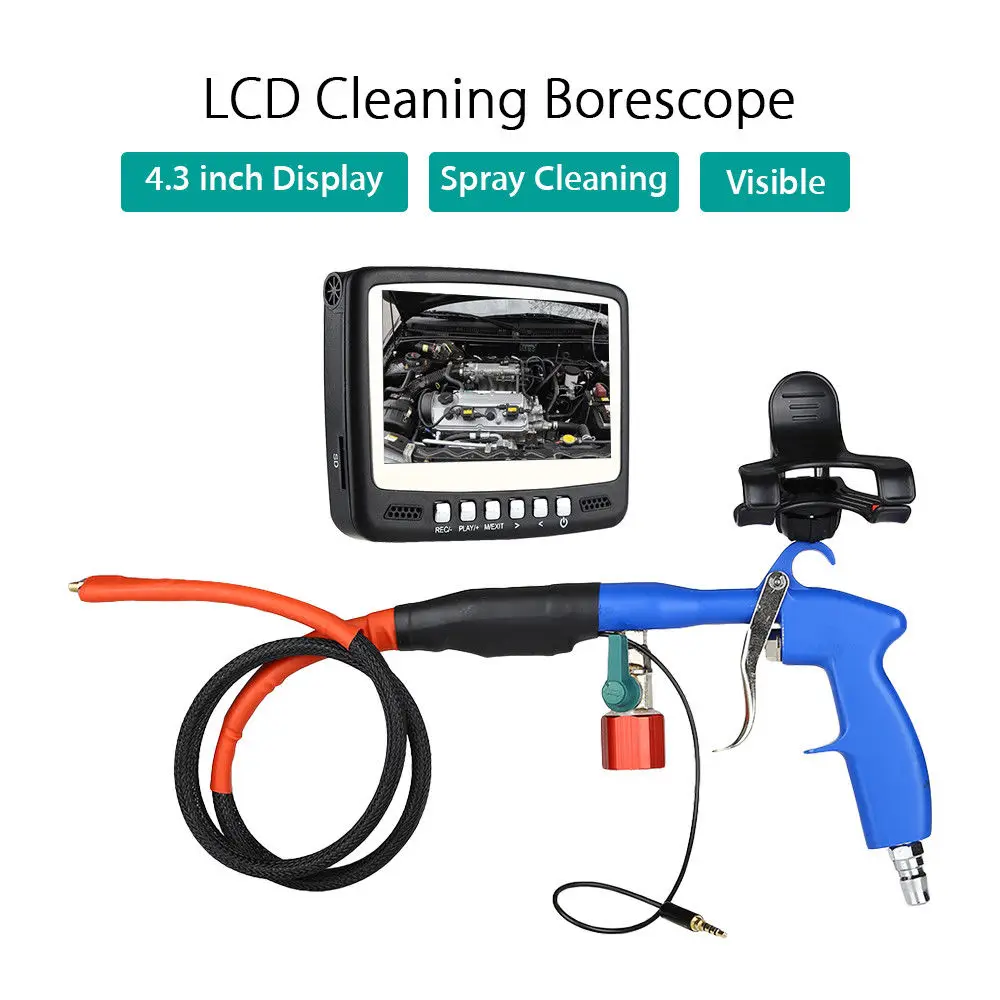 

Blueskysea 4.3" HD LCD Display 480P Video 360degree Camera IP68 Cleaning 50mm Borescope DVR LED 1000TL Pipe Inspection Spray