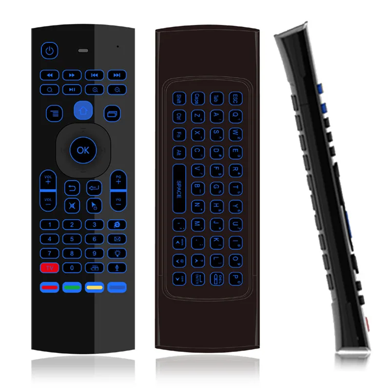 T3MC Voice Remote Control Fly Air Mouse T3 MX3 2 4G мини беспроводная клавиатура 7 цветов с подсветкой