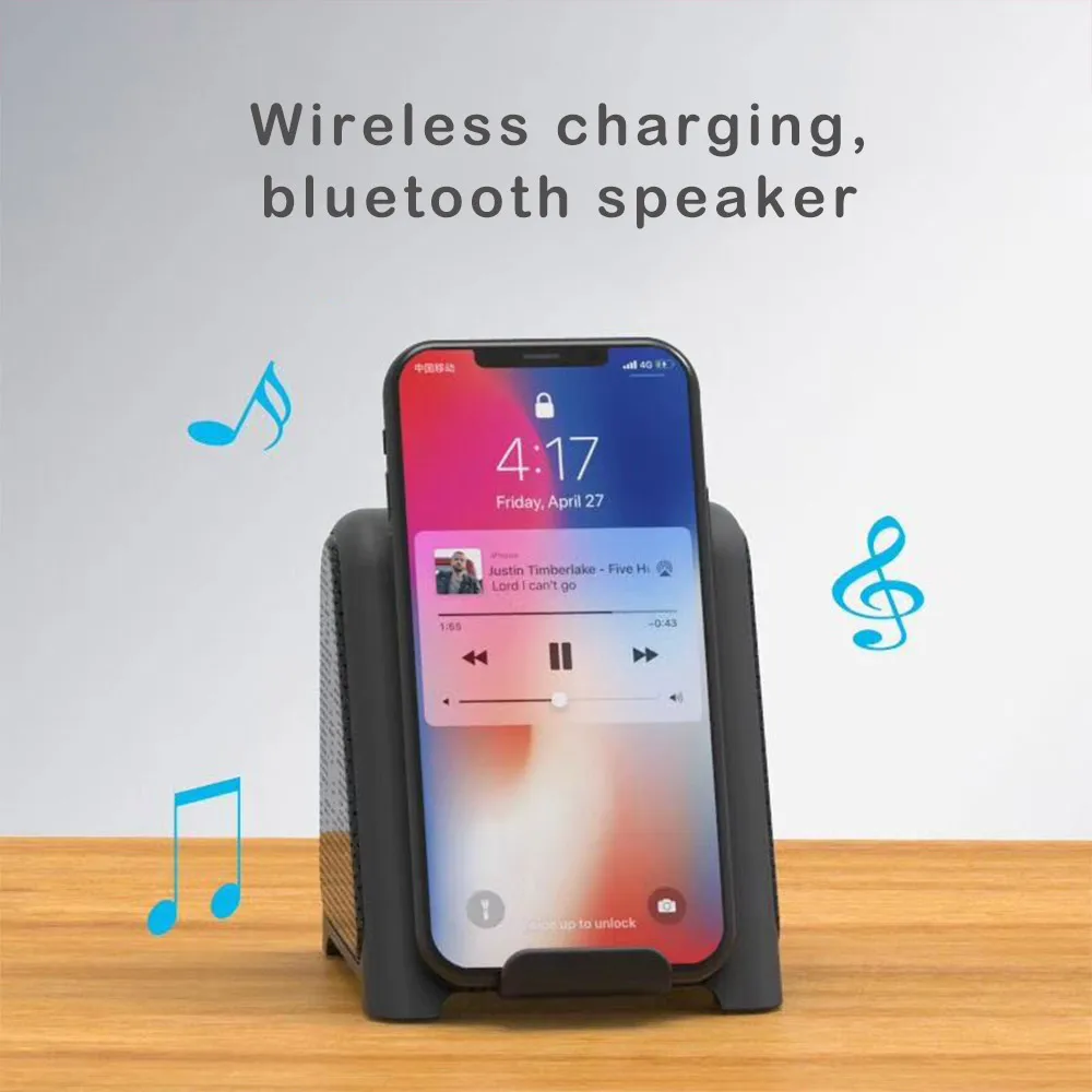 Мини bluetooth динамик переносное Беспроводное зарядное устройство для iPhone XS MAX XR X 8