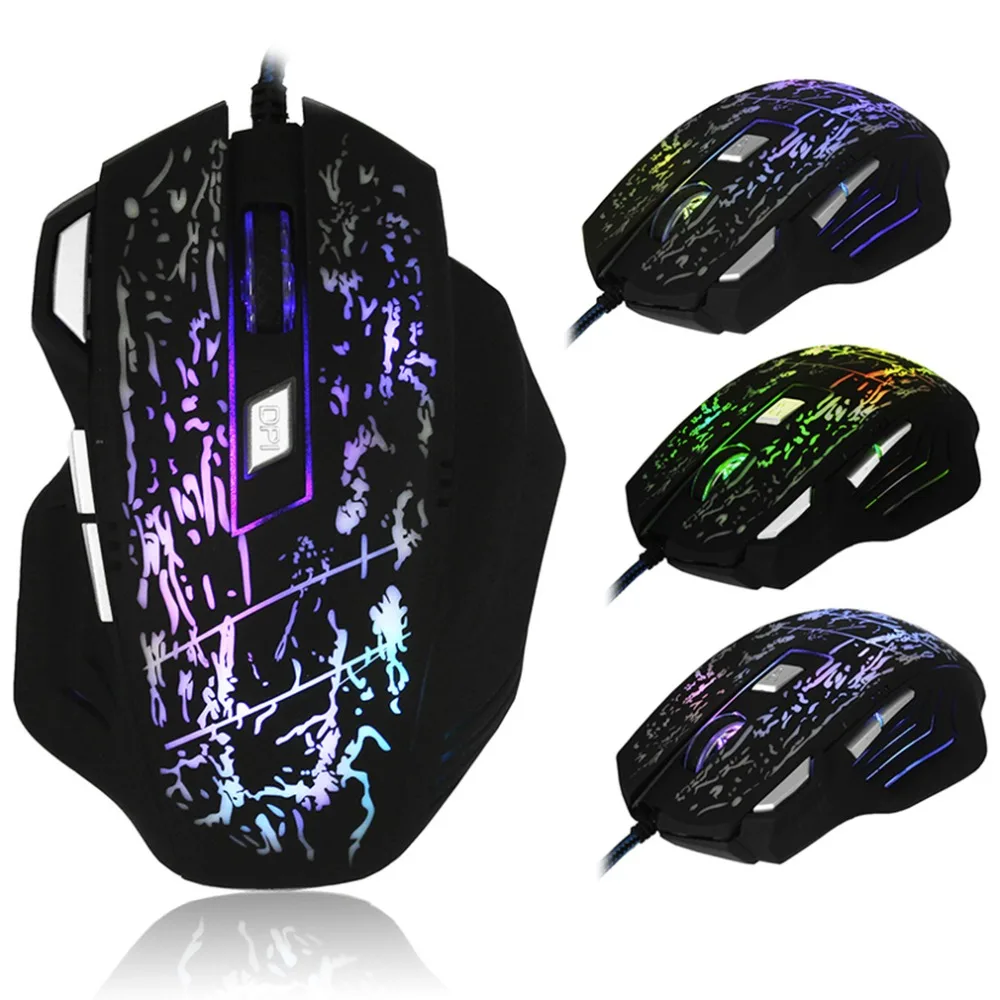 7 Keys LED Optical USB Wired Gaming Mouse Luminous Home Office Business For PC Computer Laptop 1000-5500DPI In stock! 7 Keys LED Optical USB Wired Gaming Mouse Luminous Home Office Business For PC Computer Laptop 1000-5500DPI In stock!