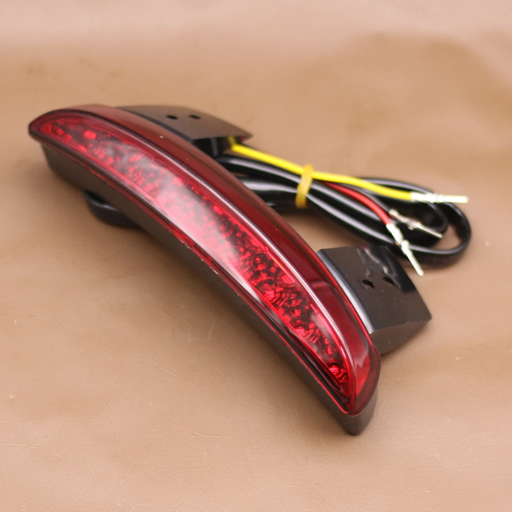 

Red / Smoke Motorcycle Taillight Rear Fender Edge Red LED Brake Tail light For Harley Touring Sportster XL 883 1200 Cafe Racer