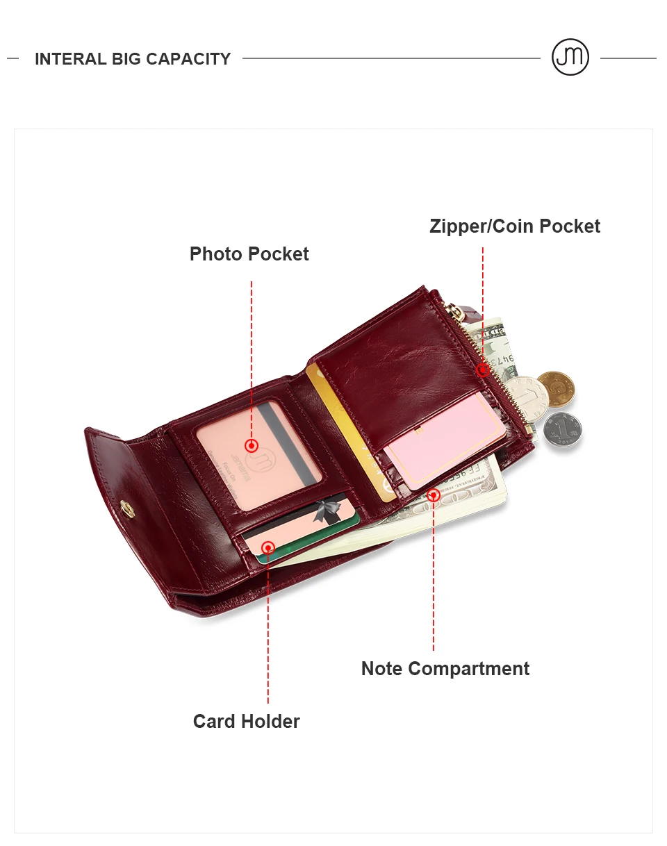 Jamarna кошелек женский маленький кошелек из коровьей кожи маленький кошелек на молнии портмоне держатель для карт короткий тонкий кошелек красный масляной воск