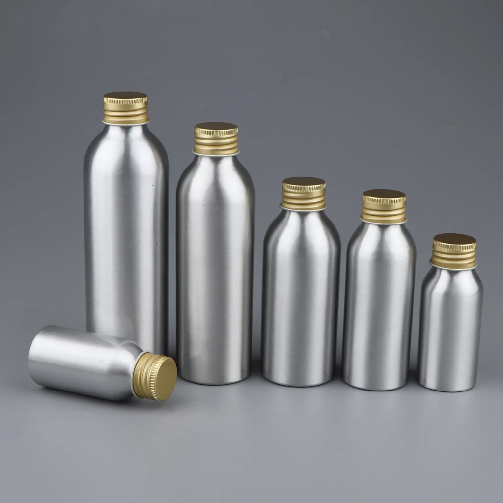 Empty Aluminum Bottles(2 Pack) , Sealed Non toxic Refillable Containers for Shampoos