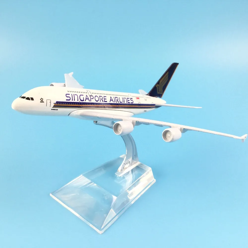 16CM Model Plane SINGAPORE AIRLINES Airplane model Aeroplane Diecast Alloy Airbus A380 Toy for Children Collections |