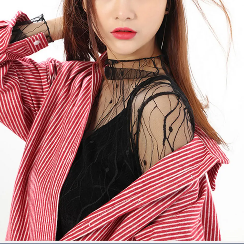 2017-New-Sexy-Net-Yarn-Perspective-T-Shirts-For-Women-Mesh-Stitching-Lace-Sexy-Female-T
