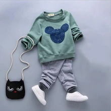 New arrival autumn baby girl clothes sets 2pcs long sleeve pullover cartoon shirt+pants newborn baby boy clothing suits