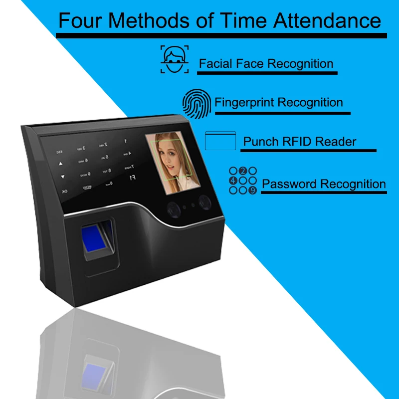 Распознавание лица, отпечаток пальца, TCP IP, система контроля времени, система контроля доступа, часы, записывающее устройство для сотрудников, цифровой считыватель