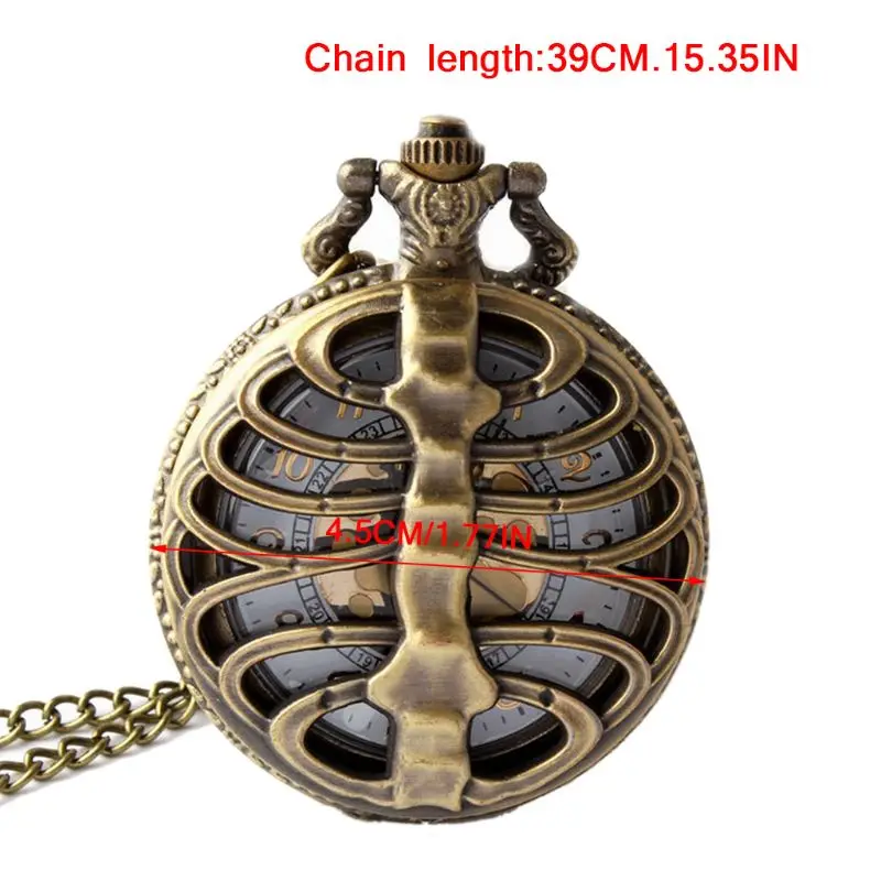 Античный стимпанк ребра полые кварцевые карманные часы ожерелье унисекс цепь Ретро Ювелирное Украшение в форме подвески подарки