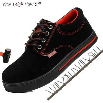 

Men Outdoor Anti-slip Steel Toe Cap Work Safety Shoes Anti-puncture Breathable Construction Safety Boots Shoes plus size 36-46