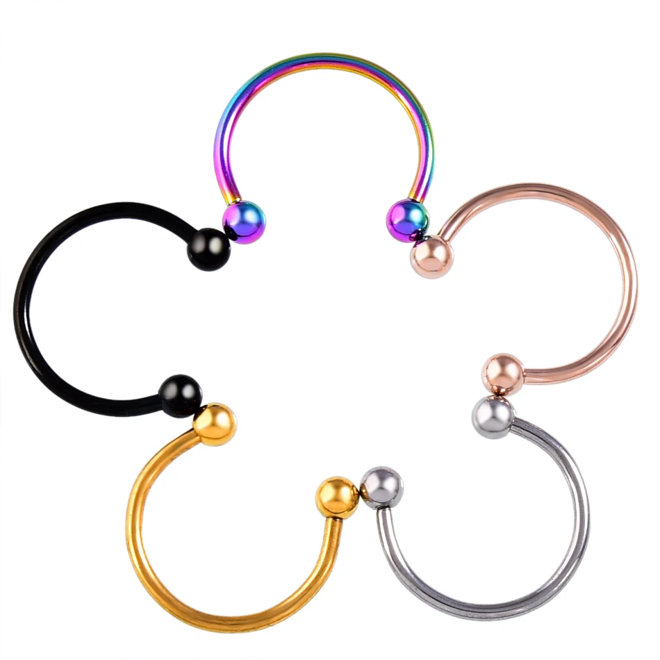 

2PCS Steel Nose Ring Circular Barbell Piercing Lip Rings Horseshoe Rings CBR Ring Earring Cartilage Earring Sexy Body Jewelry
