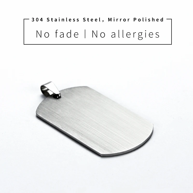 

100% Stainless Steel Dog Tag For Men Silver/Gold/Black Blank Metal Tag Pendant Matte Surface Military Plate Wholesale 10pcs