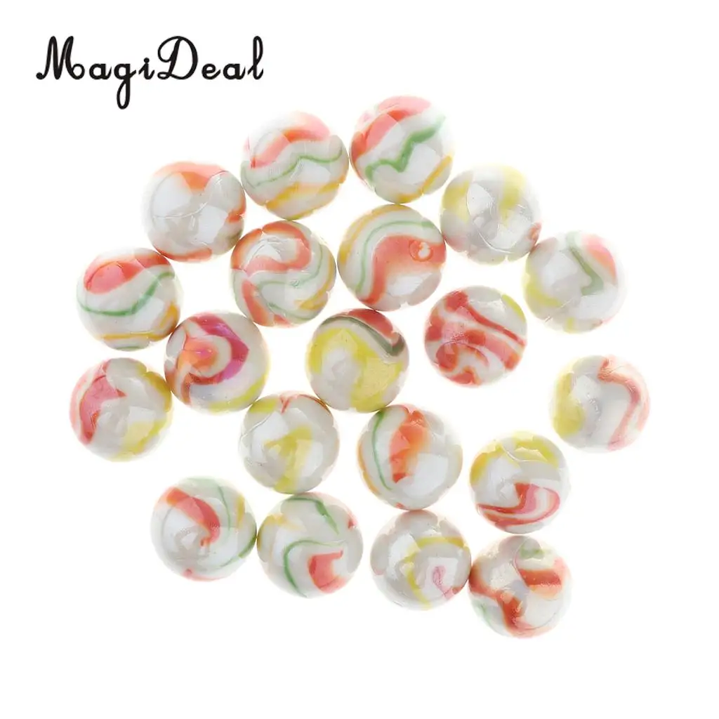 25mm Floral Stripes Glass Marbles, Pack of 20, Kids Marble Ball Run Game Toy, Chinese Checkers Marble Beads Collections #B
