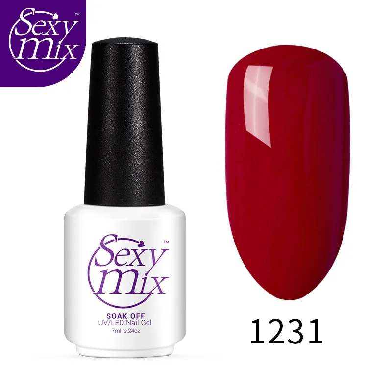 Sexymix Гель-лак для ногтей фиолетовый цвет серия УФ-лак для ногтей Замачивание от длительного действия Фиолетовый Серия Led гель Полупостоянный гель - Цвет: 1231