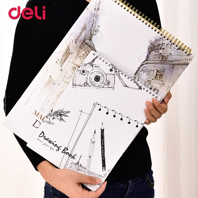 Deli 2018 high quality 2 size artist sketchbook for drawing school