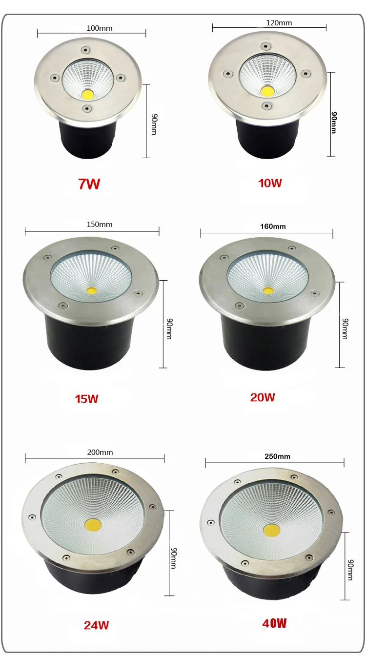 IP68 Водонепроницаемый светодиодный подземный светильник 5 Вт 7 Вт 10 Вт 15 Вт 20 Вт 30 Вт 40 Вт открытый наземный сад дорожка пол похороненный двор пятно пейзаж