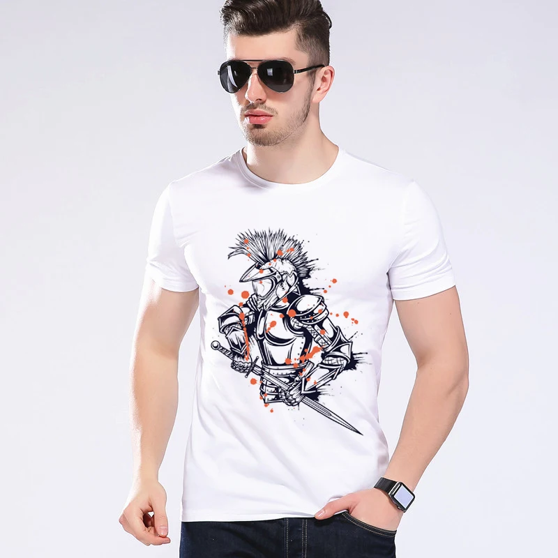 Armor Warrior T Shirt Funny Warrior Design T shirt Men Printed Top Tee