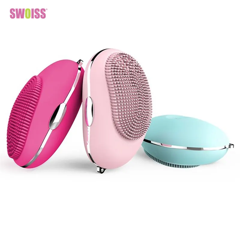 

SWOISS New Silicone Mini Cleaner Instrument Ultrasonic Vibration Massage Wash Facial Cleansing Brush Portable Cleansing Tool