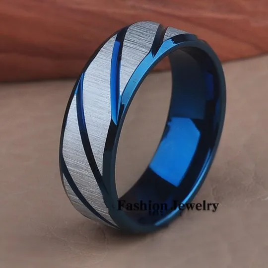 Black Blue Gold Twill Ring Anium Band Brushed Wedding Stainless Black Blue Gold Twill Ring Anium Band Brushed Wedding Stainless Steel Solid Men Women 316l Rings In Bands From Jewelry