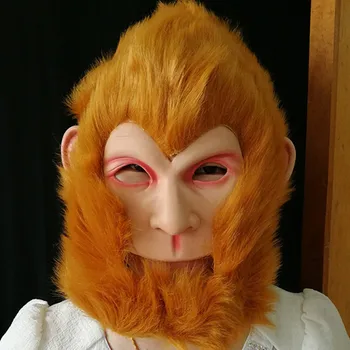 

Free Shipping Full Head Monkey King Mask Halloween Carnival Masquerade the Journey to the West Sun Wukong Cosplay Costumes Props