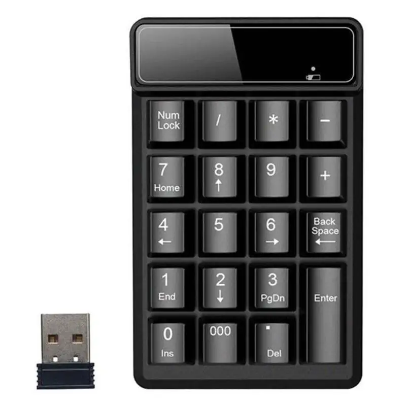 2 4G USB Беспроводная мини цифровая клавиатура 19 клавиш Водонепроницаемый номер