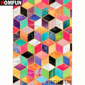 

HOMFUN Full Square/Round Drill 5D DIY Diamond Painting "Color square" 3D Diamond Embroidery Cross Stitch Home Decor A20101