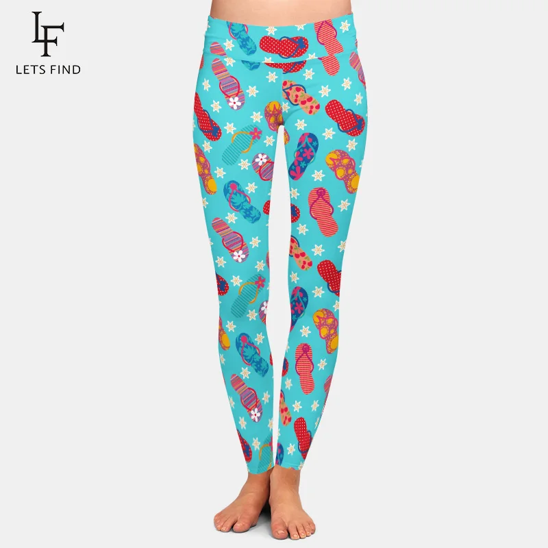 

New 3D Slippers Printing High Waist Women Leggings Fashion Sexy Plus Size High Quality Double Side Brushed Milk Silk Leggings