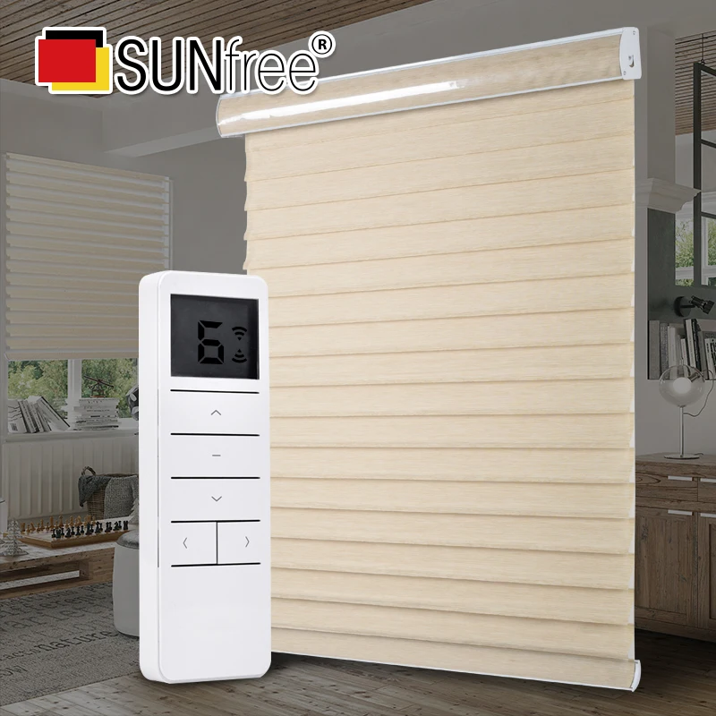 Electric smart roller blinds Lithum battery Alex Google Home Compatible Motorized Shangri-la blinds Customize Size