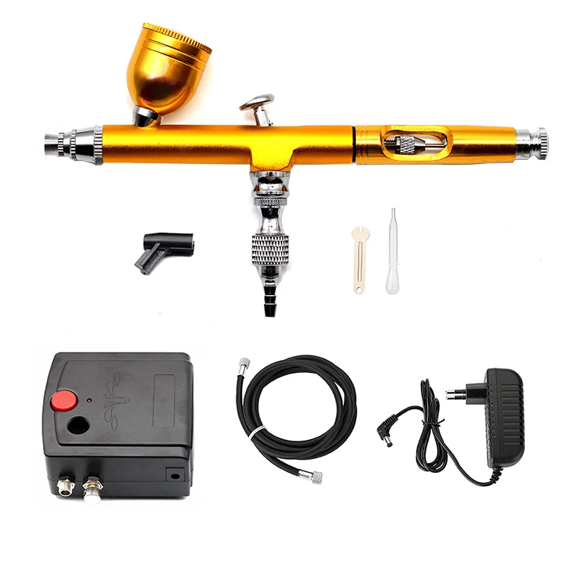 Dual-Action Airbrush Spray Gun Mini Airbrush Compressor Kit Airbrush for Nail Art Makeup Tattoo Model Cake Car paint